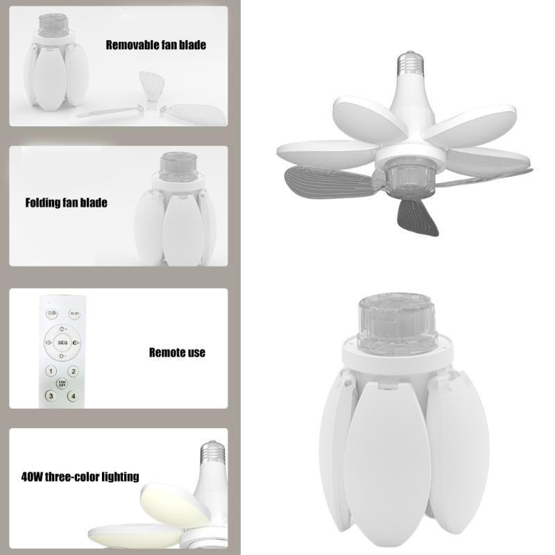 Multifunctional Wireless Ceiling Fan Light For Home Indoor Bedroom Living Room Use, Remote Controlled E27/E26/B2 Socket