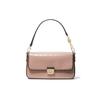 MK Bradshaw Flap Logo Print Vintage Color Block Patent Leather Crossbody Bag Women Bags Pink 30F1G2BL1A-FAWN