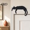 Festive Door Decor 3D Printed Sleeping Cat Top Decor, Lazy Kitten Silhouette Ornament, Self-Adhesive Cartoon Interior Accessory Animal for Frame