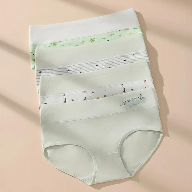 4Pcs High Waist Women Panties Underwear Print Girls Briefs Slim Soft Underpants Breathable Cotton Sexy Panty Ladies Lingerie