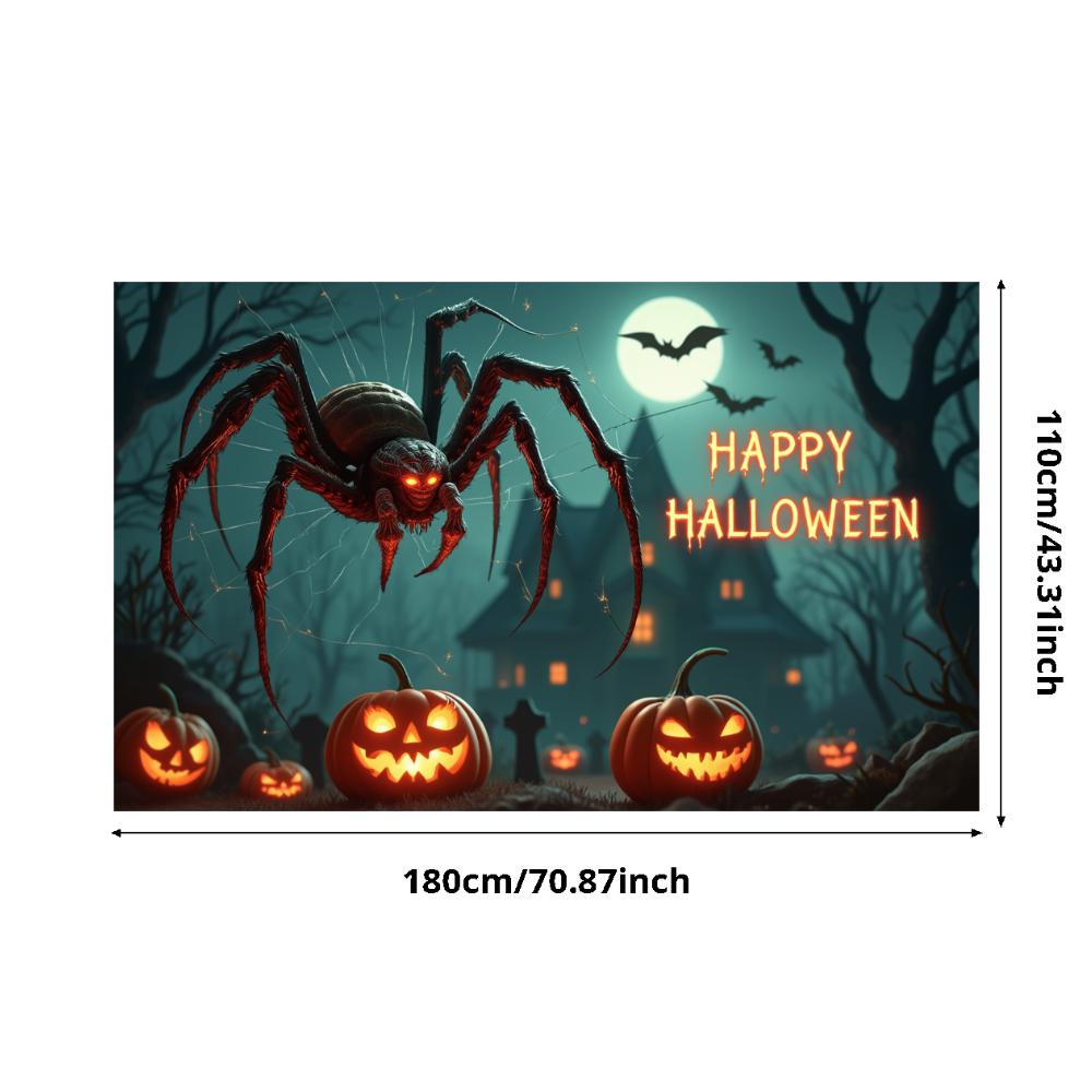 Halloween Banner Haunted Effect Halloween Party Banner Pumpkin Backdrop Pumpkin Illustration Night Theme Banner For Haunted
