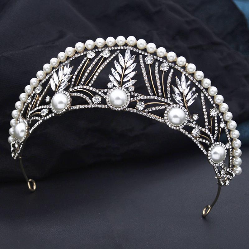 Vintage Princess Tiara Crown For Women Headwear Wedding Dress Elegant Queen Bridal Bride Crown Headband Gift Hair Jewelry