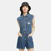 Calvin Klein Solid Color Cotton Jumpsuit Women Jumpsuits Blue J218721