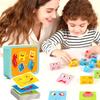 1 Set Montessori, Emotional Expression Block Toys, Exercise Concentration, Wooden Parent-Child Interactive Educational Toys
