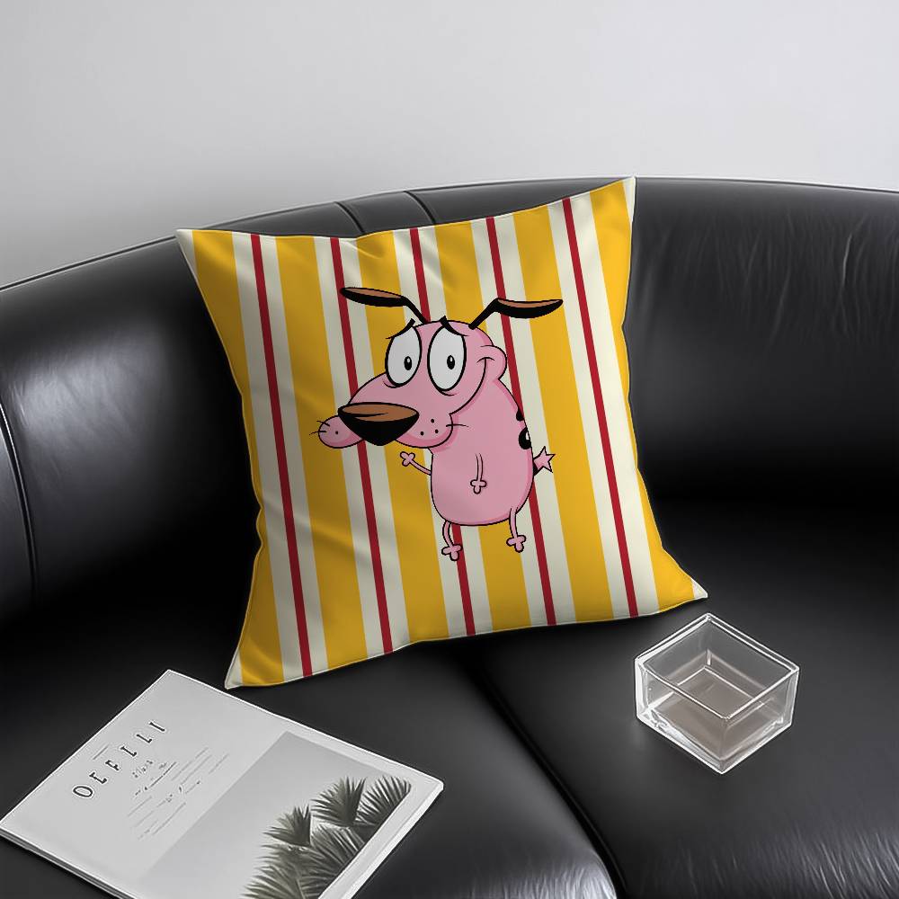 C-cour-age the C-Cowar-dly Dogs Pillow Case Anti-dustmite Invisible zipper Sofa Bed