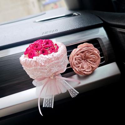Car Air Freshener Rose Eternal Flower Bouquet Air Vent Decoration Aroma Diffuser Stone Car Fragrance Ornament High-End Gift