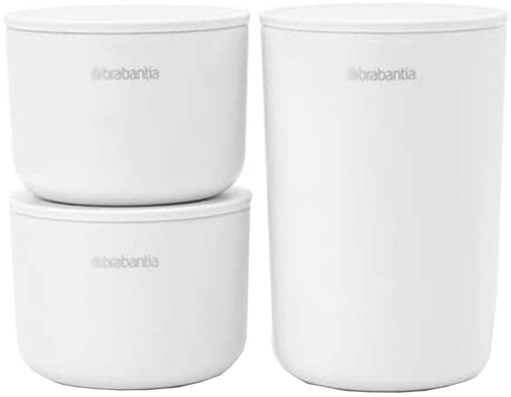 

Brabantia Storage Pots, Set of 3, for Accessories and Jewelry, Cotton, White, 281327