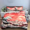 "Crimson Oceanic Dreamscape." Bedding Sets Duvet Covers Pillowcases(1* Duvet Cover 2* Pillowcases Without Duvet Insert)