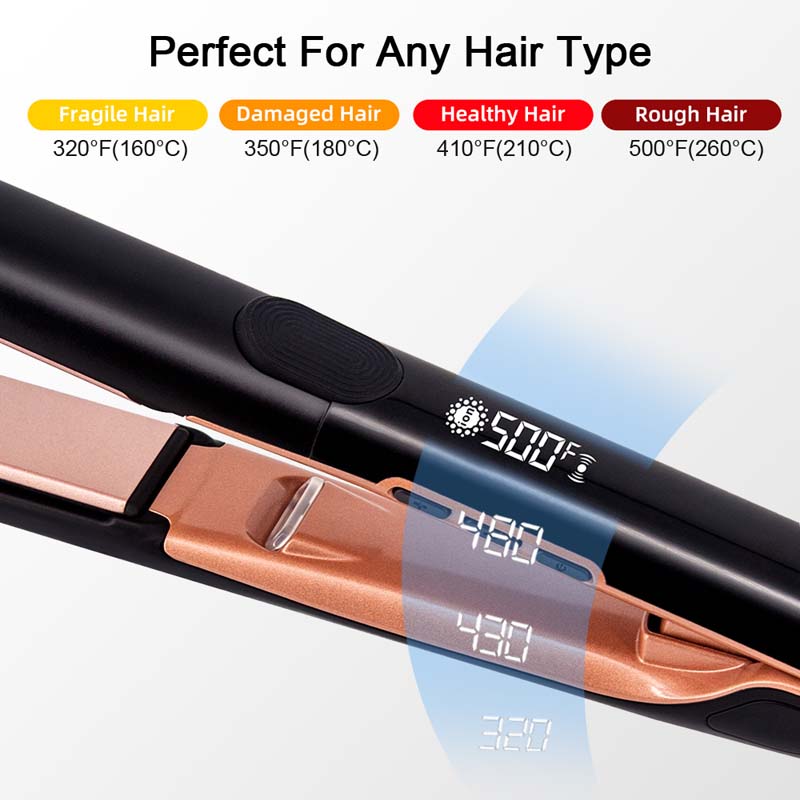 Professional Hair Straightener Keratin Treatment Wide Plate Hair Flat Irons for Frizzy Hair Recovers Damage 110-240V