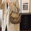 Retro printed bag women's new chain shoulder armpit bag high-end versatile messenger crescent bag