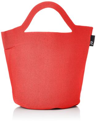 Recycled Yarn Knitted Basket Tote Bag Deli 0256 Red [Rootote] Lightweight, Freestanding, Hat-shaped, Po-No Women's