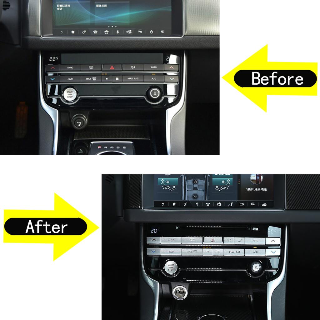For Jaguar XE XEL XF XFL F-PACE 2015-2020 Car Central Control Air Conditioner Button Cover Trim Sticker Car Interior Accessorie