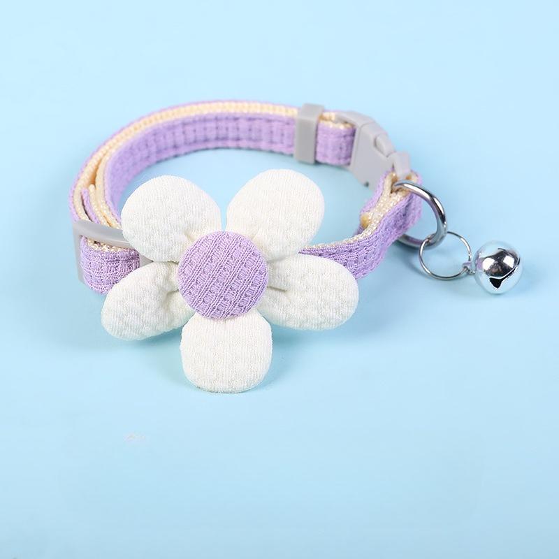 

Мультяшные товары для питомцев Безопасный ошейник для питомца Маленькая собака Кошка Бант Колокольчик Милые цветы Колокольчик Ожерелье для собаки Украшение на шею 22-30CM фиолетовый