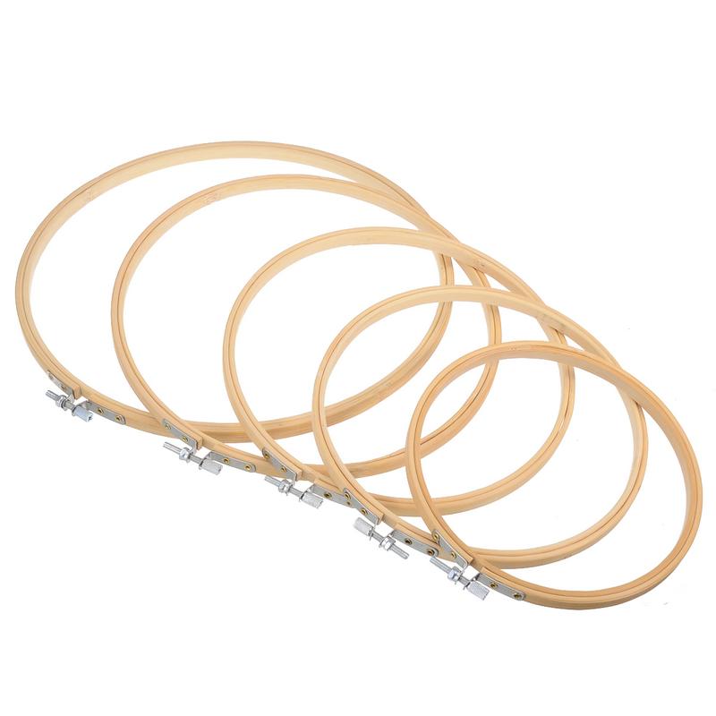 Embroidery Hoops Frame 6Inch/15CM Bamboo Embroidery Hoop Rings Circle Embroidery Loops for DIY Cross Stitch Needle Craft Tool