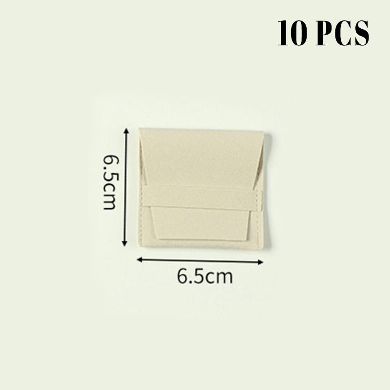 

10PCS Microfiber Jewelry Storage Bag Flip-Top Snap-Button Necklace Earrings Anti-Oxidation Dustproof Bag Wedding Gift Package
