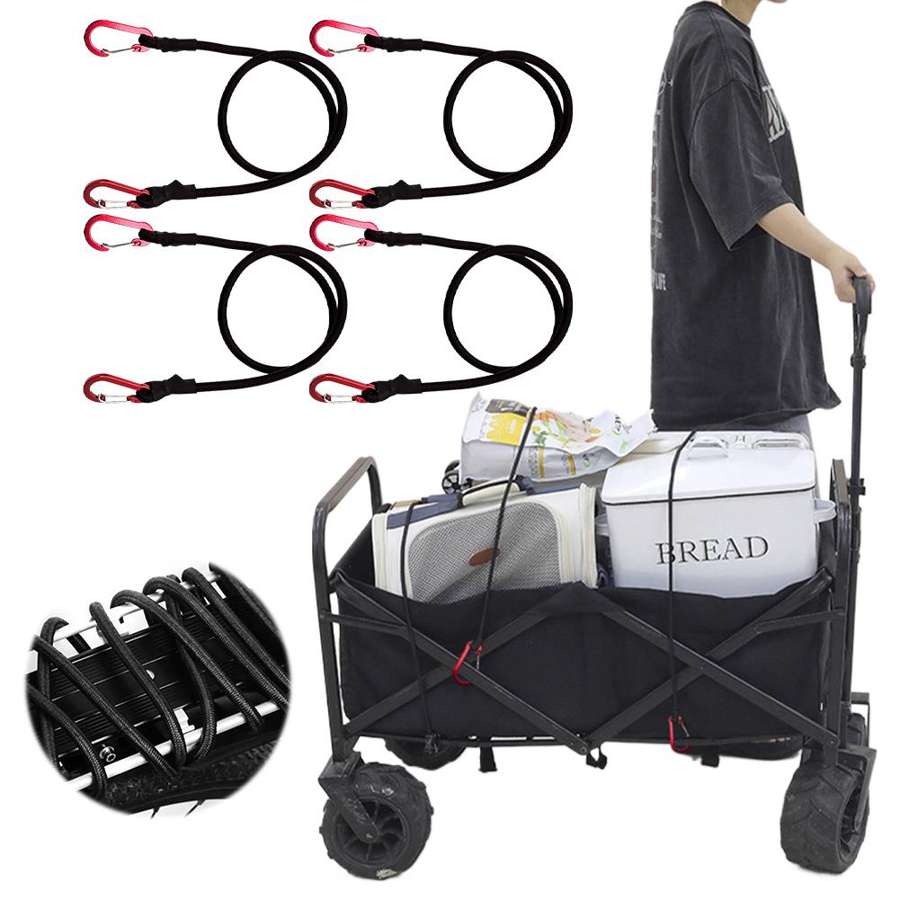 Heavy Duty Bungee Cord Aluminum Alloy Elastic Tie Strap String Carabiner Hooks Cord Elastic Rope Camping Accessories