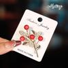 Chinese Red Lucky Tree Brooch: Wedding Celebration Corsage & Clothing Accessory