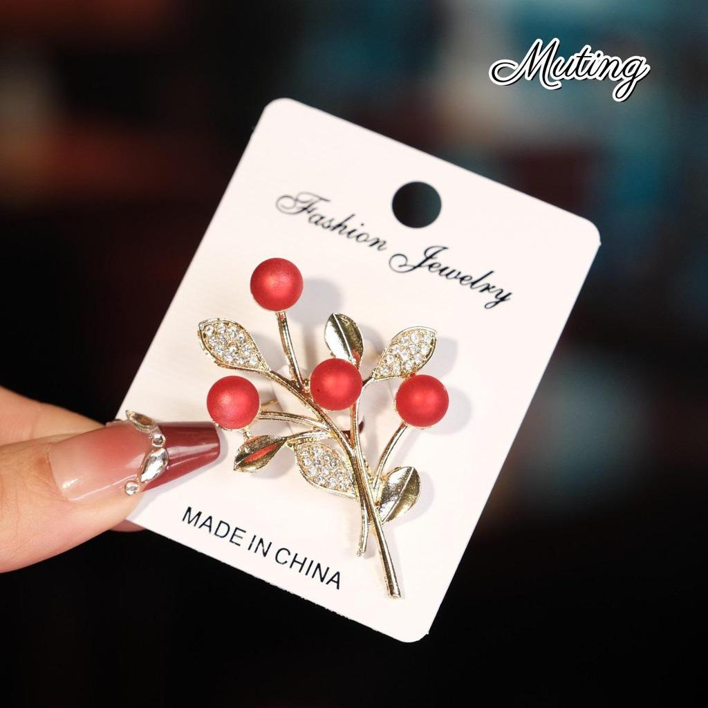Chinese Red Lucky Tree Brooch: Wedding Celebration Corsage & Clothing Accessory