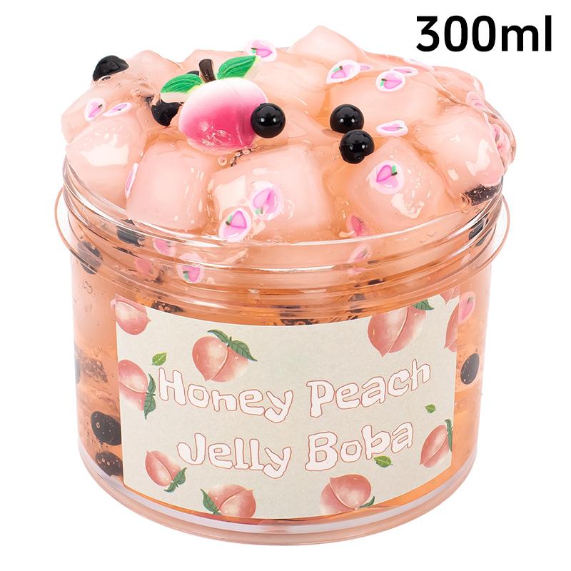 70/300Ml Large Capacity Crystal Slime Kit Fruit Jelly Boba Clear Crunchy Slime Kids' Colorful Non-Sticky Clay Stress Relief