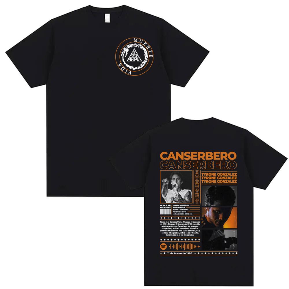 2025 Summer Rapper Canserbero Tyrone Gonzalez Touring Graphic Tshirt Men Retro 90 S Classic Tshirt Loose Cotton Short Sleeves L