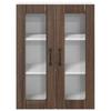 Wall Mounted Glass Cabinet LUCCA Brown Oak 60 x 31 x 80 cm Particleboard
