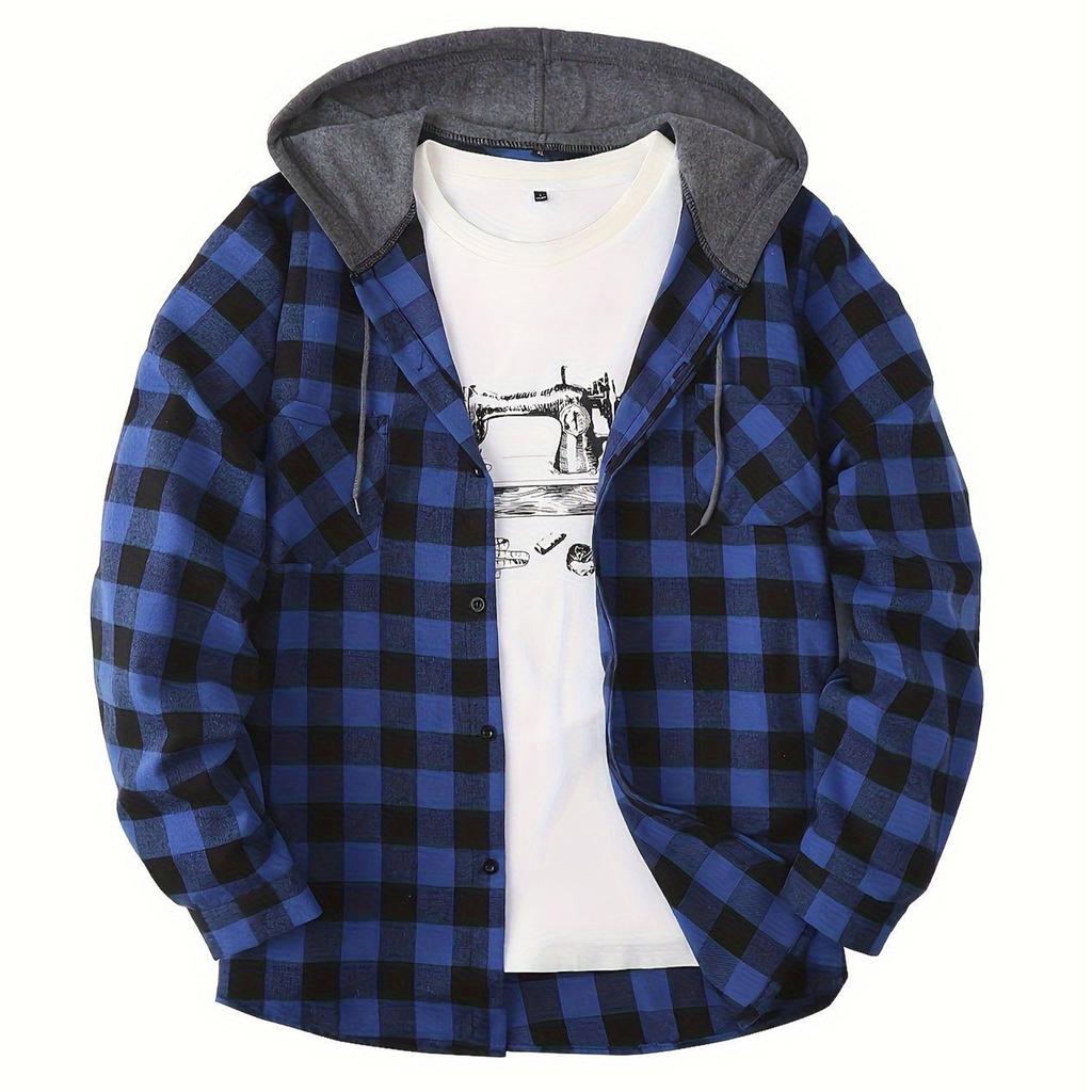 Men's Fashion Trend Hooded Checkered Sportswear