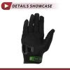HEROFFIX Motorcycle Gloves, Mesh, Anti-Slip, Shockproof, Breathable, Heat Dissipation, Pellet Flock, Bicycle, Outdoor, 1 Pair Black Green XL