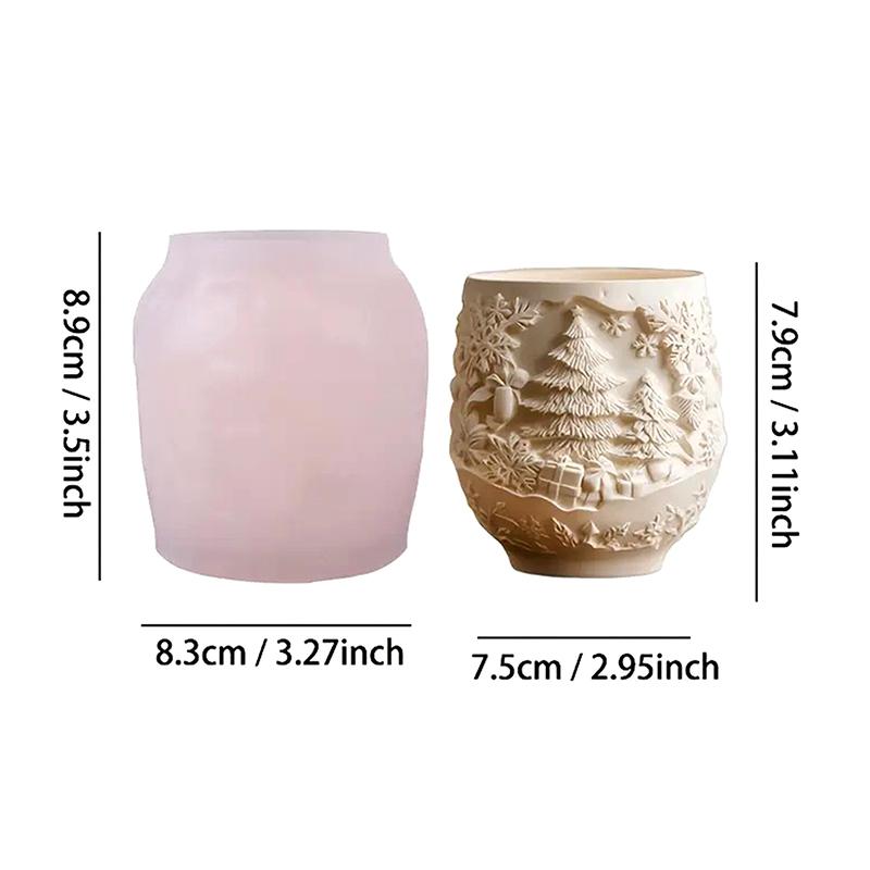 Large Christmas Silicone Mold, Suitable For Making Flower Pots, Candles, Storage Boxes - Non-sticky Soft Reusable DIY Mold