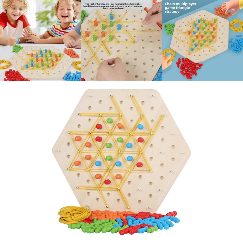 Wooden Geometric Chain Puzzle Game For Family Brain Teasers And Skills Development