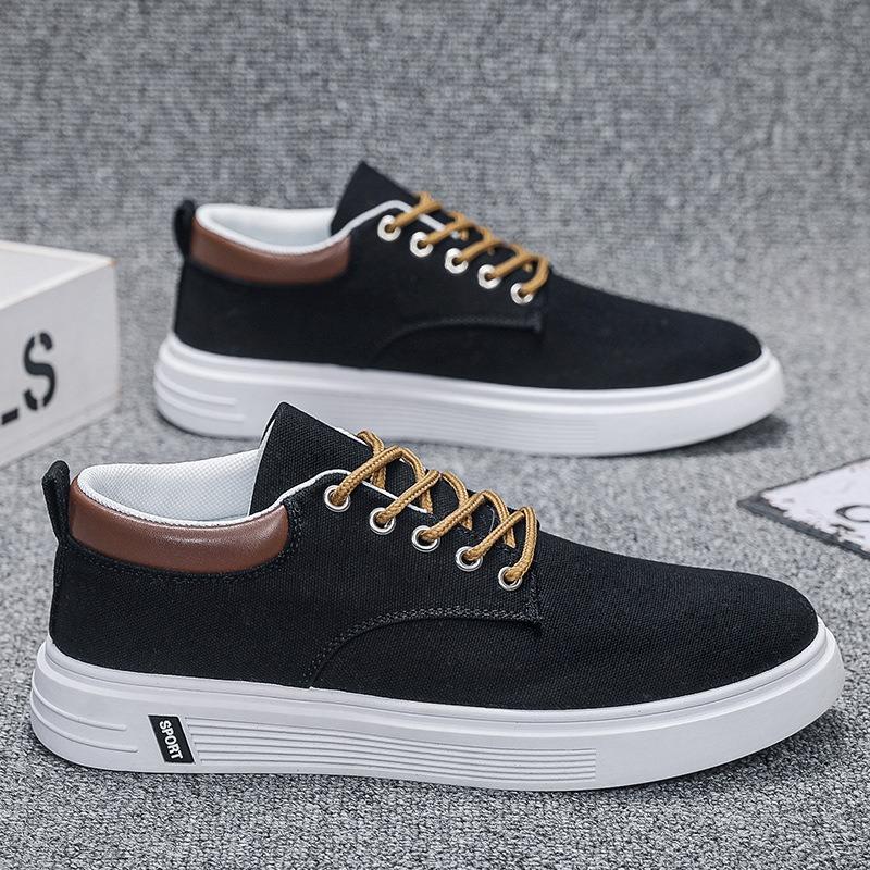 Autumn new breathable men's canvas shoes casual men's shoes student shoes green tide board shoes cloth shoes