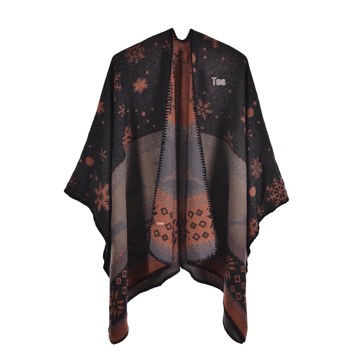 

Европейский и американский зимний теплый платок-шаль - Имитация кашемира, идеальный рождественский подарок 130x150 cm