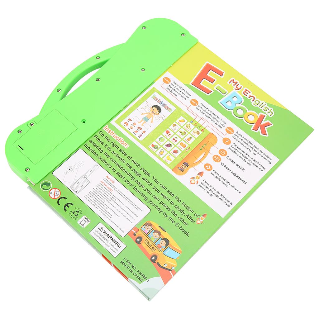 Kid English E Book Electronic Sound Book Educational Toy Reading Machine With Learning Pen(Orange )