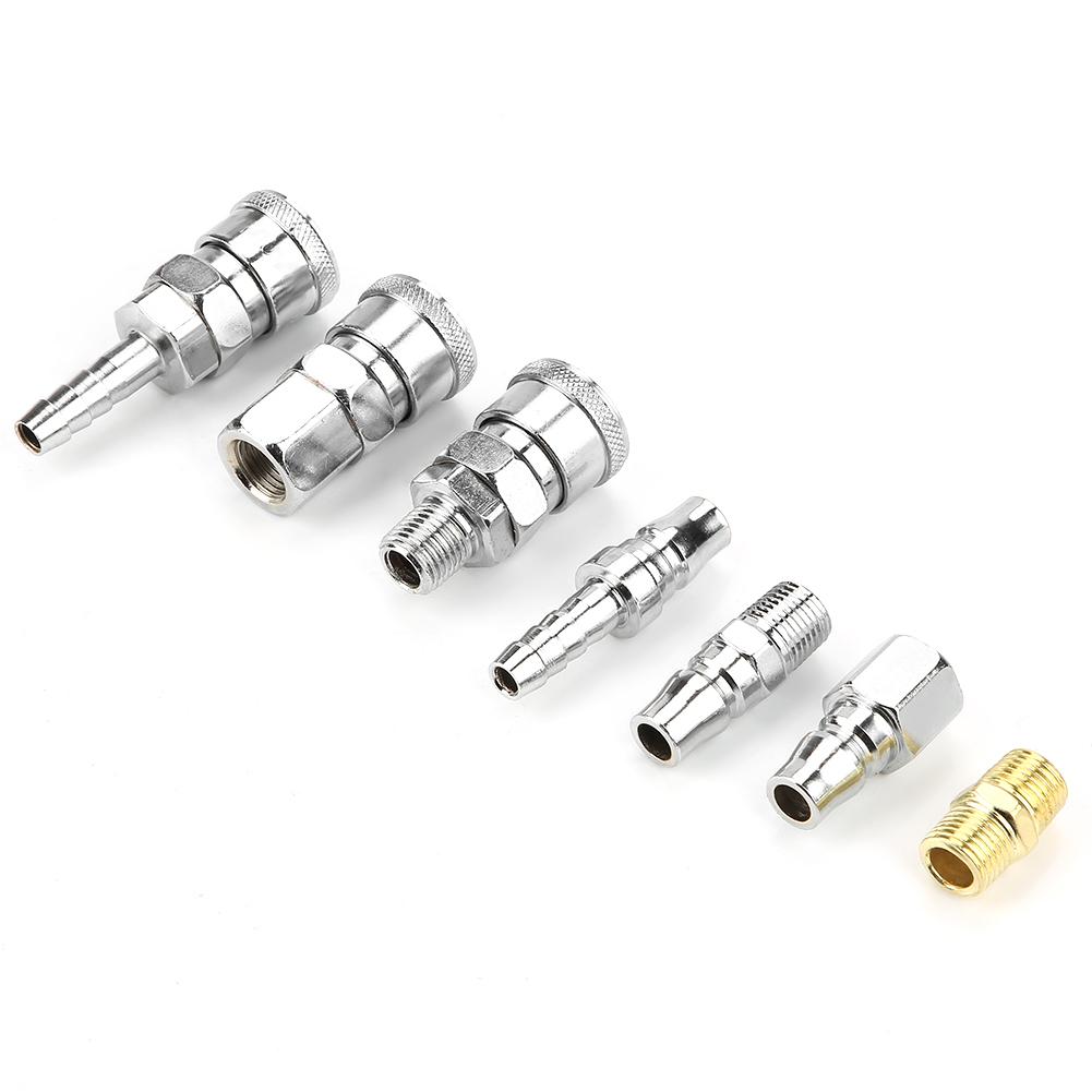 18pcs Line Hose Air Compressor Connector Quick Release Assembly Set 14" Pneumatic Iron Parts