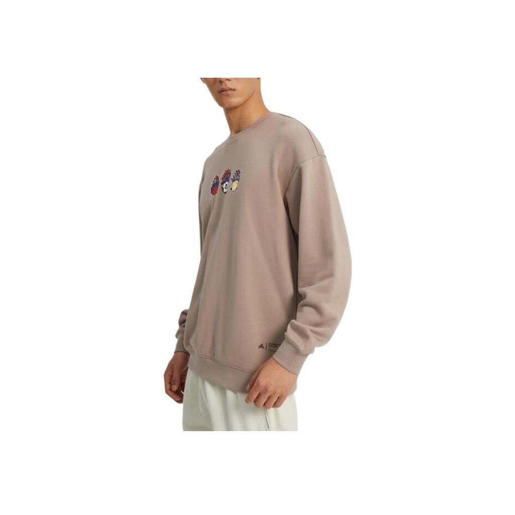 Adidas Cartoon Print Crew Neck Sweatshirt Unisex Tops Brown IB2775