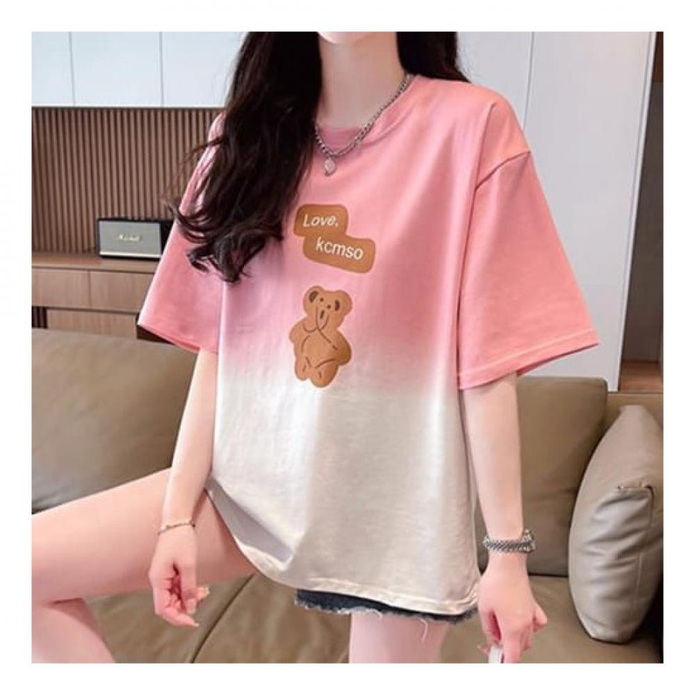 Navava Casual GradienT Bear ShorT Sleeve T shirT nT1528