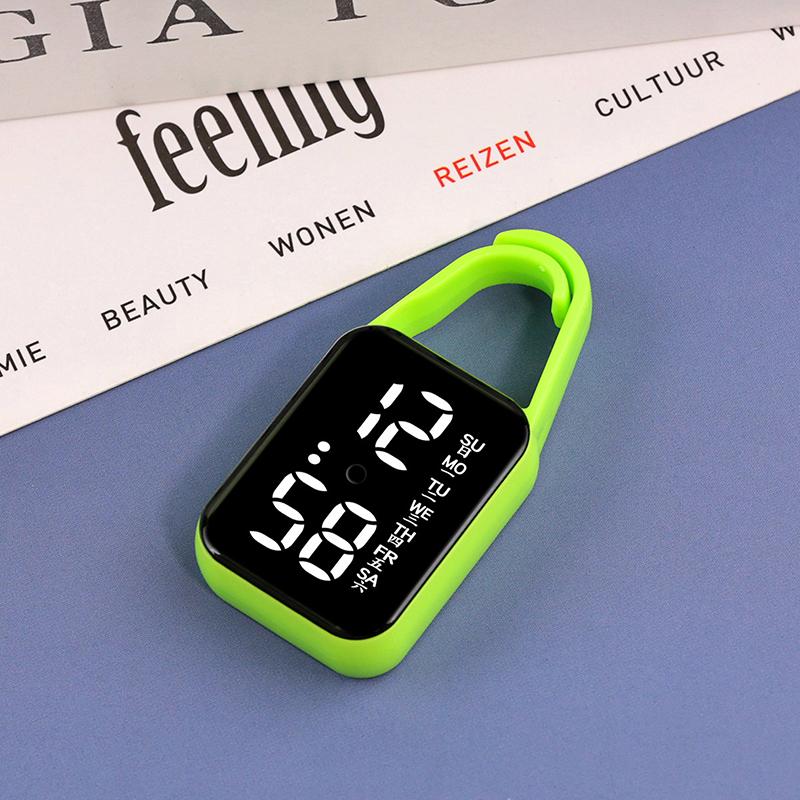 Led Digital Electronic Watch Keychain Luminous Function Children Gifts Multifunctional Hanging Watch Pocket Watches