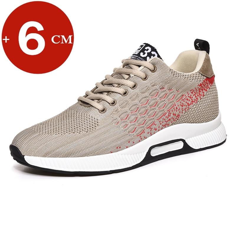 Men Sneakers Elevator Shoes Hidden Heels Breathable Heightening Shoes For Men Increase Insole 6CM Sports Casual Height Shoes