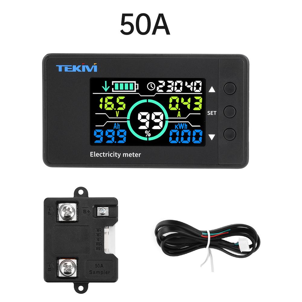 DC 7.5~100V Voltage Ammeter Power Meter Power Indicator Vehicle Lithium Iron Phosphate Bidirectional Detection Coulomb Meter