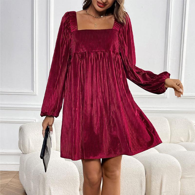 

Свидание: Хэллоуин Свободная Короткая Юбка, Осеннее Платье с Квадратным Вырезом, Открытой Спиной и Длинными Рукавами для Девочек S бордовый