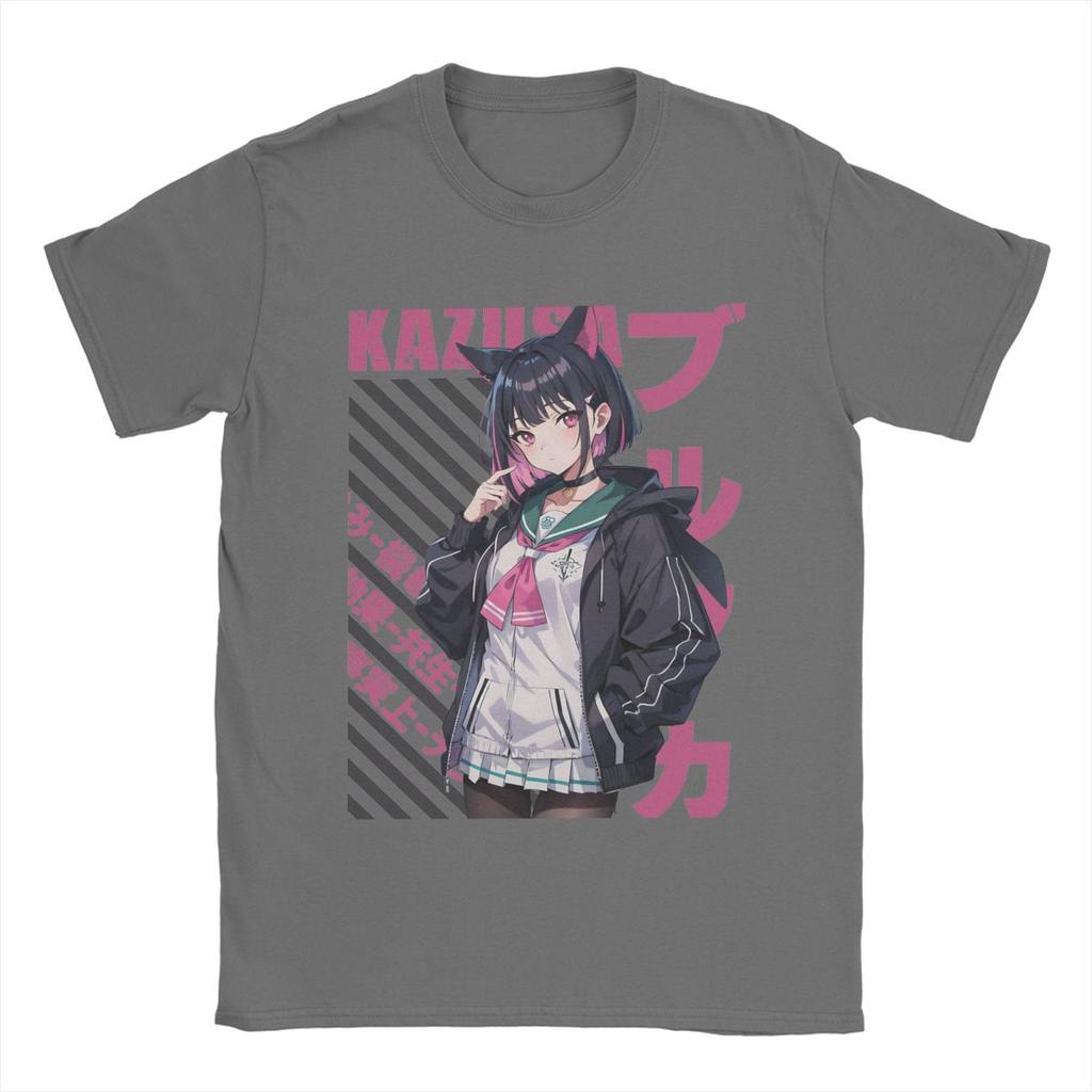 Blue Archive Kyouyama Kazusa Men T Shirts Anime Funny Tee Shirt Short Sleeve Round Neck T-Shirt Pure Cotton Printing Tops