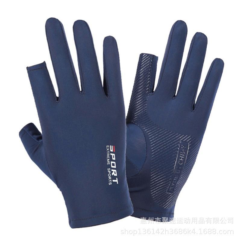 Ice Silk Cycling Gloves Mountain Biking Running Hiking Climbing Outdoor Sports Touchscreen Compatible Lightweight Breathable Anti-Slip