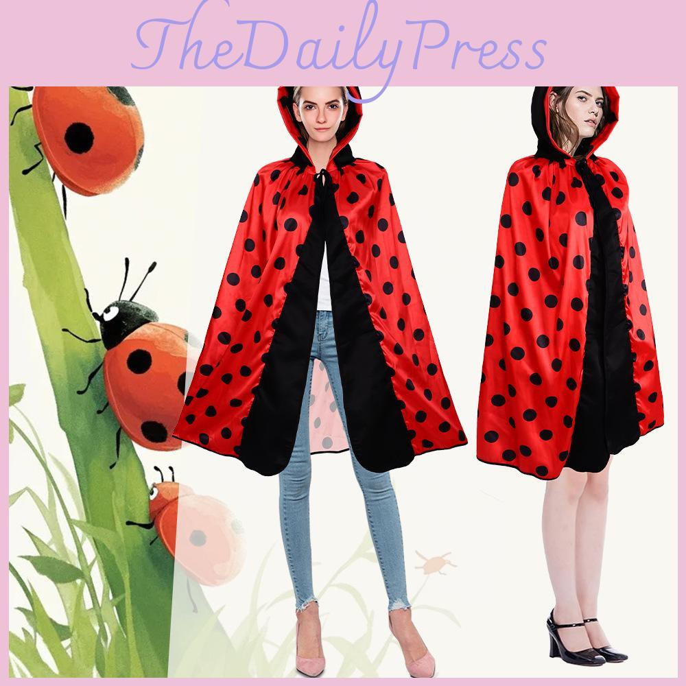 Game Theme Adult Ladybug Cape Cosplay Apparel With 95% Polyester For Festival Celebrations