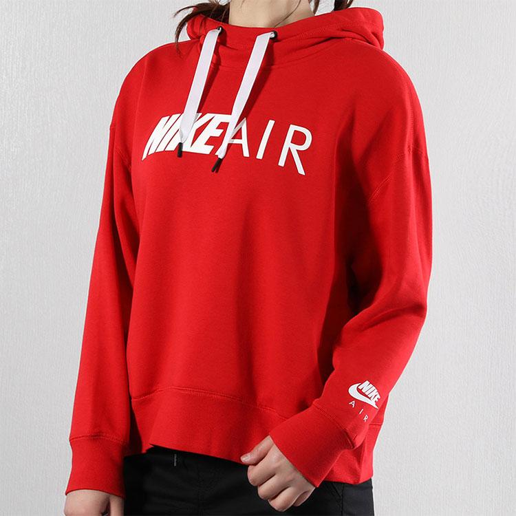 Nike Buchstabendruck Strick-Hoodie Damen Tops Rot AR3655-657