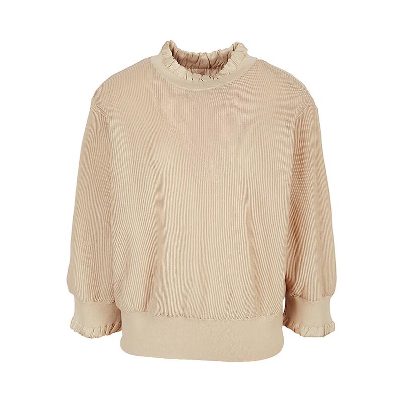 LESS Spring 2026 Cotton Blend Cropped Knit Sweater