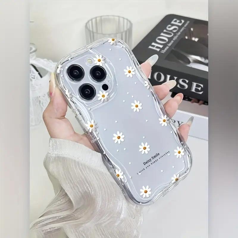 Wave Cream Pattern Corrugated Small Daisy Transparent TPU Mobile Phone Case Processing Production iPhoneAIR Protective Case