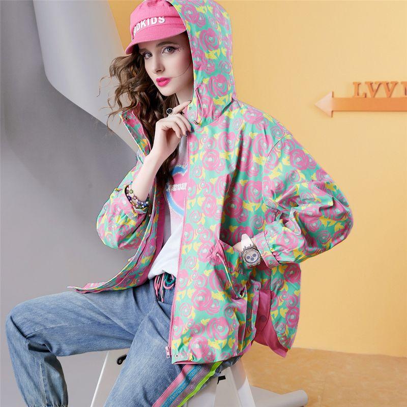 

Мода B229 Европейские товары Ранняя весна Анорак Бейсбольная форма Pink thin single-layer sunscreen In Stock S