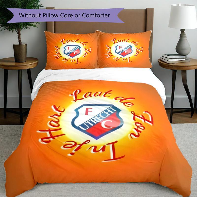 3pcs Duvet Cover Set (1*Duvet Cover + 2*Pillowcase, Without Core), FC Utrecht Print Bedding Set, Bedroom Decor, All‑Season, Gift