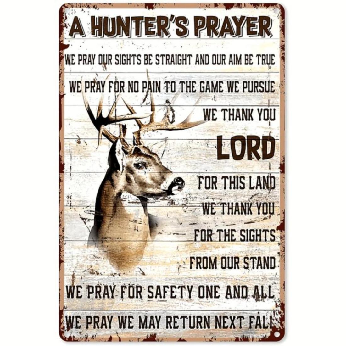 

The Rustic Deer Hunting Aluminum Metal Wall Sign Art for Home Bar Garage Bathroom Decor 12x8 Inches 20x30cm