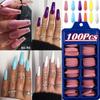 100PcsBox Coffin Ballerina False Nail Tips Full Cover Nails Tips DIY Acrylic Nail Art 10 Sizes