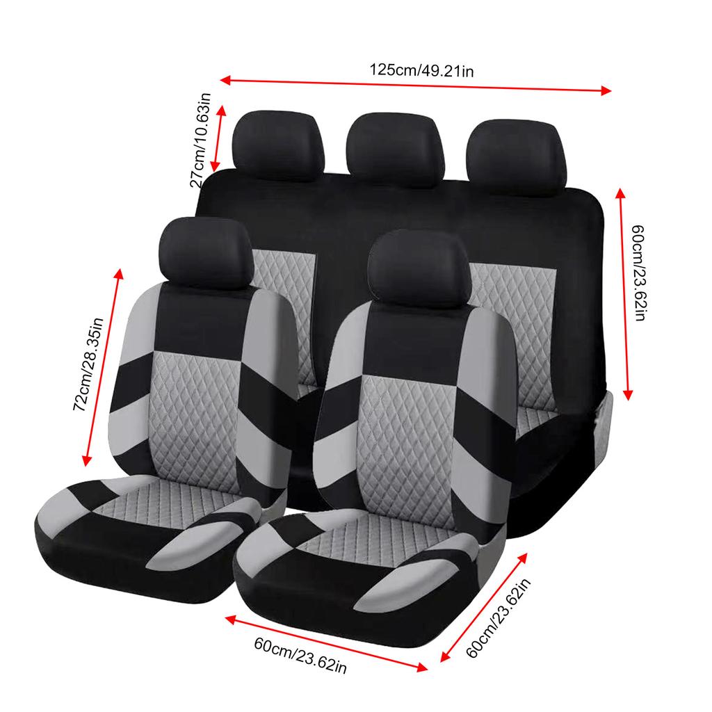 9pcs  car seat covers,  front and rear seat covers, full set of car seat covers, compatible with seat .